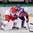 MINSK, BELARUS - MAY 20: Czech Republic's Jakub Kindl #2 battles for the puck with France's Laurent Meunier #10 during preliminary round action at the 2014 IIHF Ice Hockey World Championship. (Photo by Richard Wolowicz/HHOF-IIHF Images)

